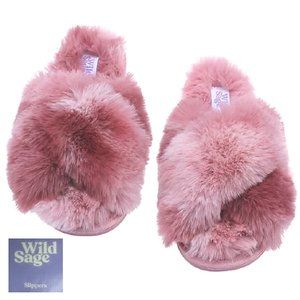 PINK pair Women's 9-10 LARGE Wild Sage House Slippers #BARBIECORE